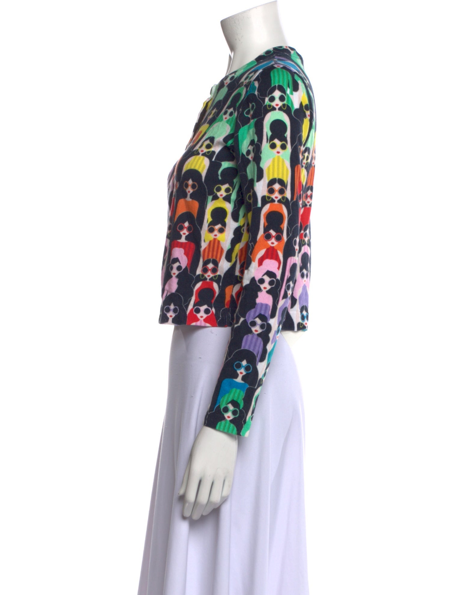 Alice + Olivia Printed Crew Neck Sweater