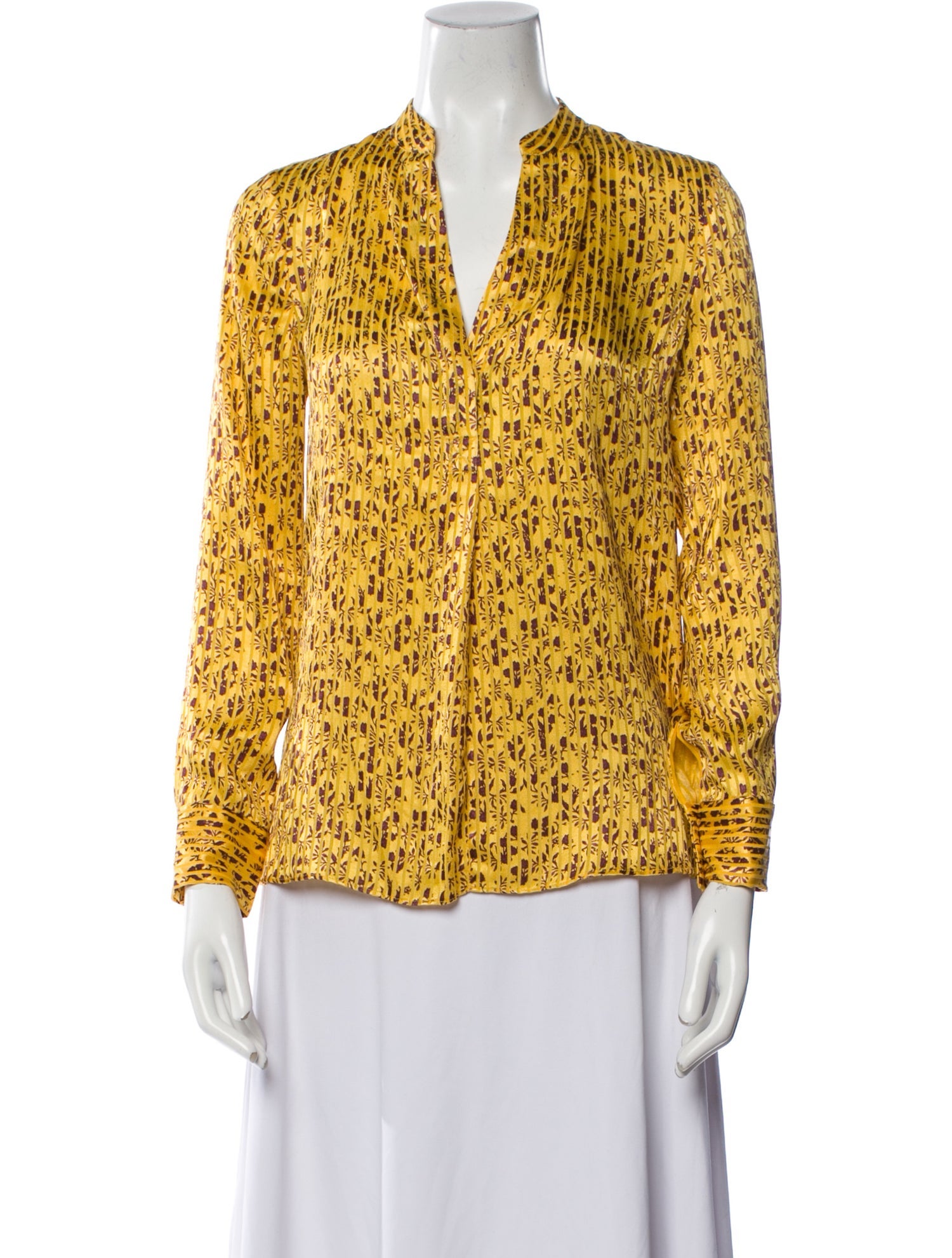 Alice + Olivia Printed V-Neck Blouse