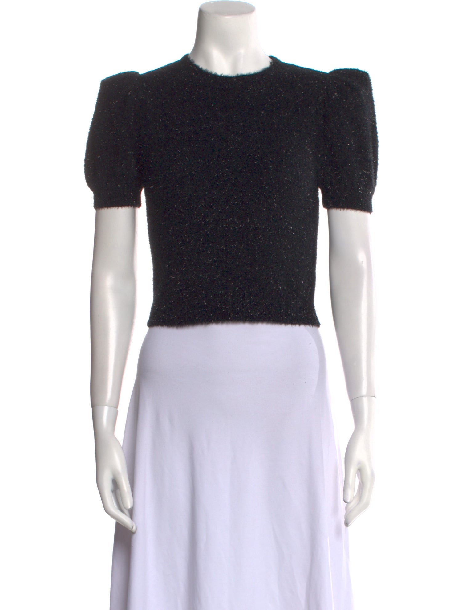 Alice + Olivia Nylon Crew Neck Crop Top