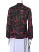 Alice + Olivia Silk Floral Print Button-Up Top