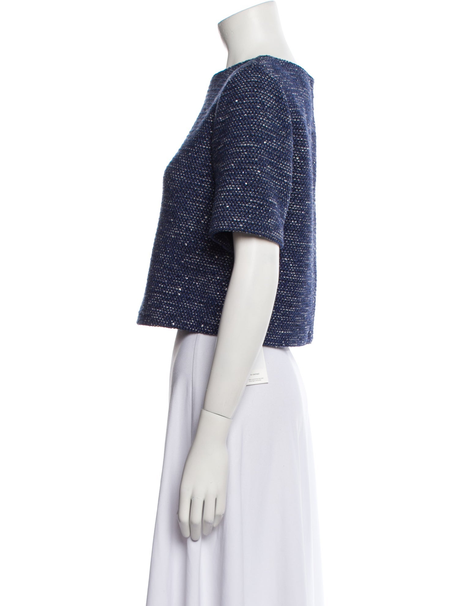 Alice + Olivia Bateau Neckline Short Sleeve Crop Top