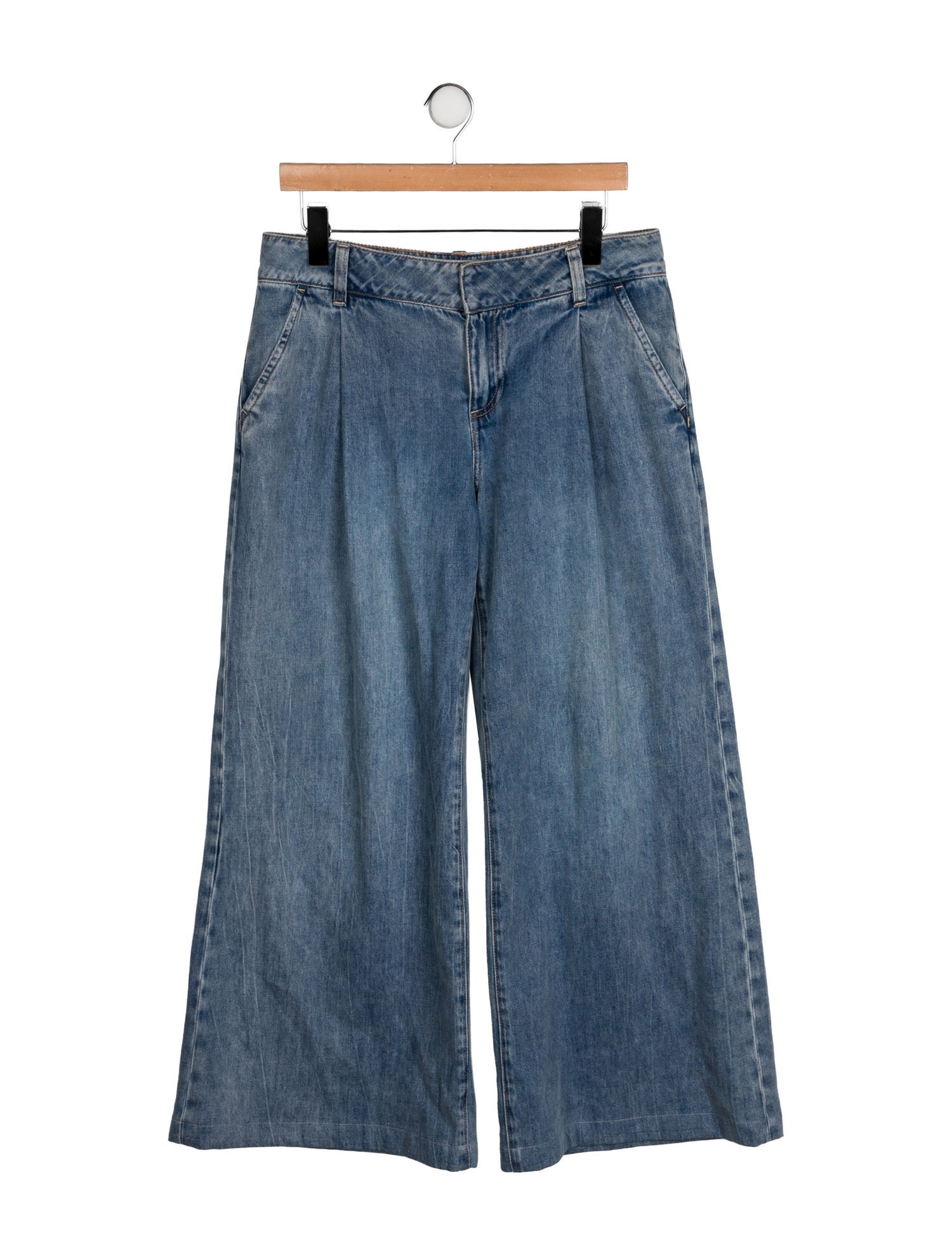 Alice + Olivia Mid-Rise Wide Leg Jeans