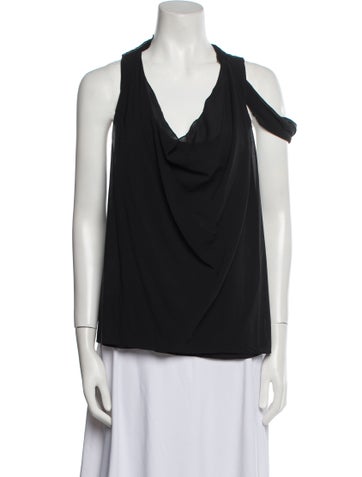 Alice + Olivia Tops Silk Cowl Neck Blouse Petite