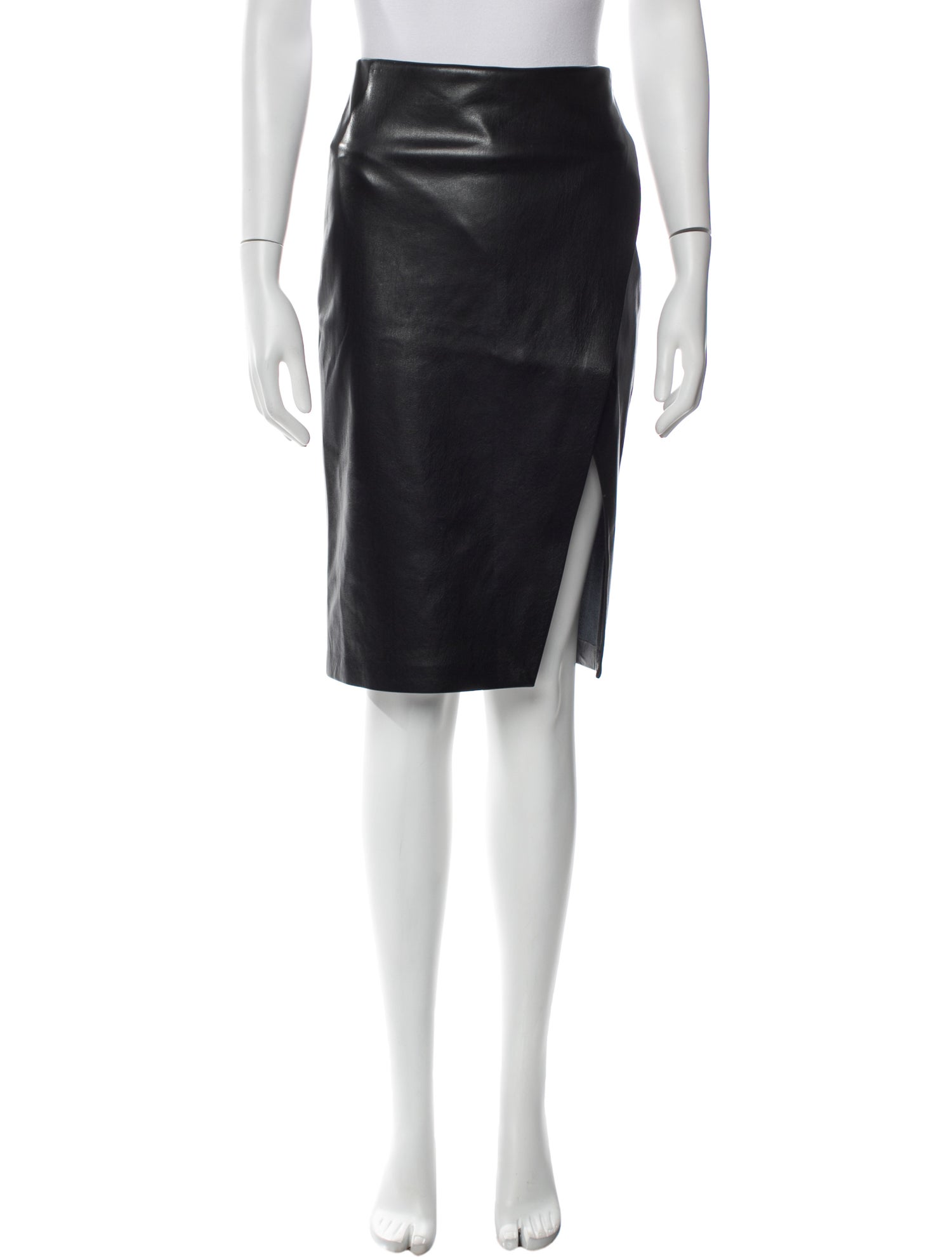 Alice + Olivia Leather Knee-Length Skirt