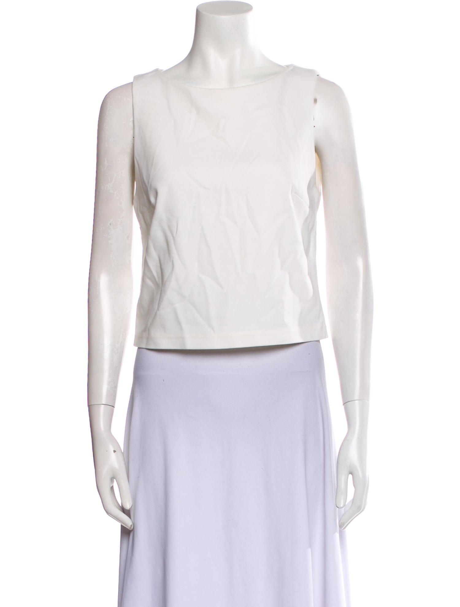 Alice + Olivia Bateau Neckline Sleeveless Crop Top