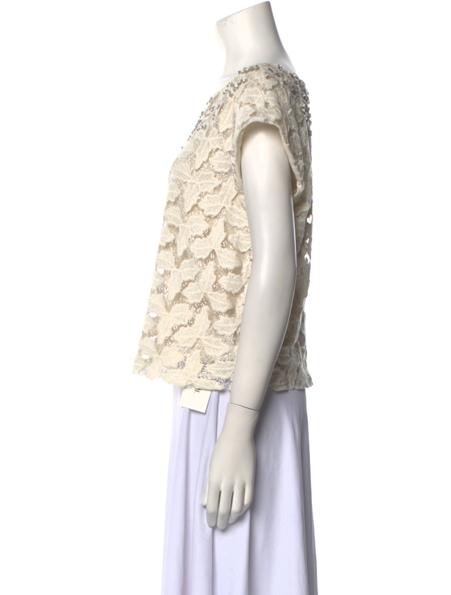 Alice + Olivia Lace Pattern Scoop Neck Blouse