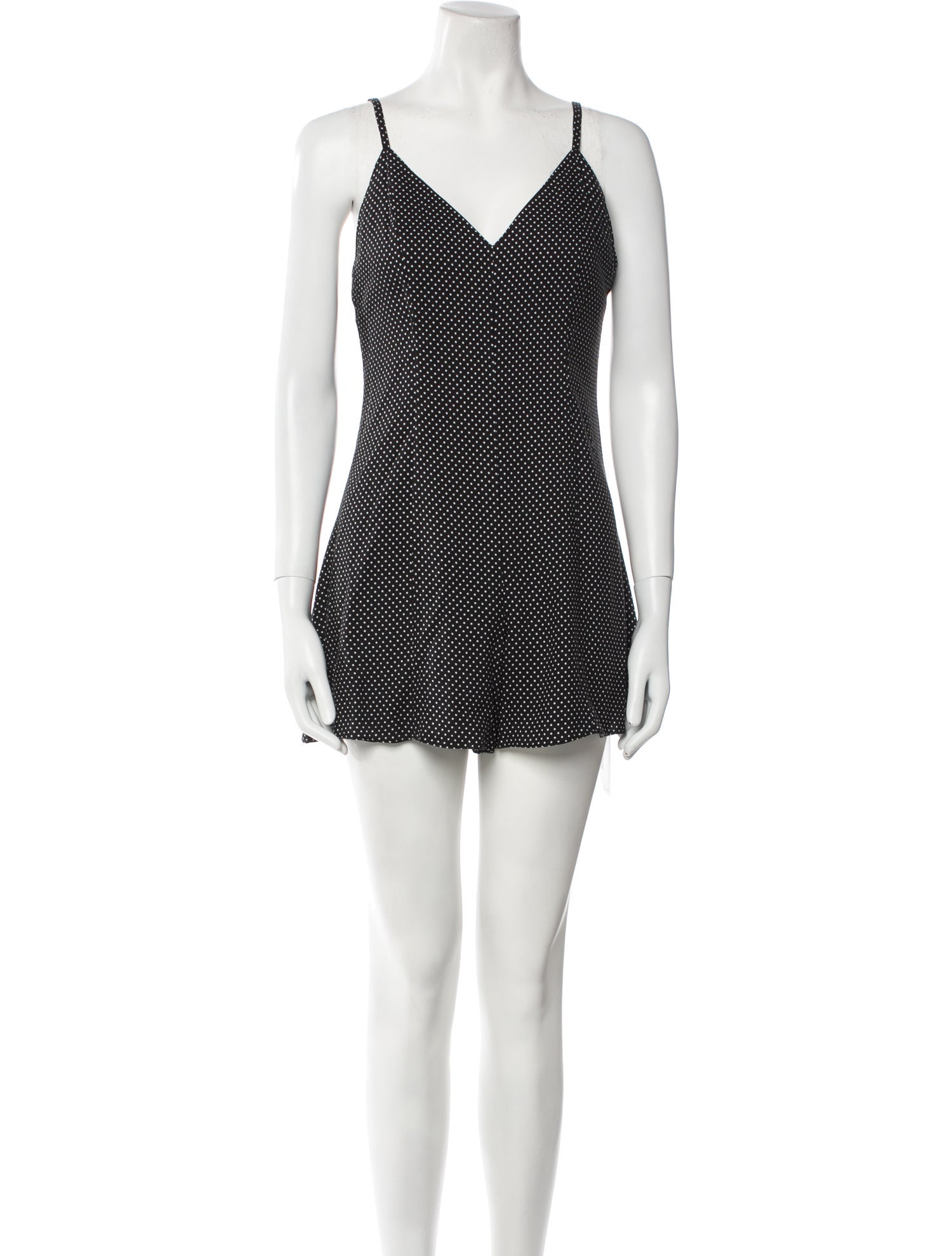 Alice + Olivia Polka Dot Print V-Neck Romper w/ Tags