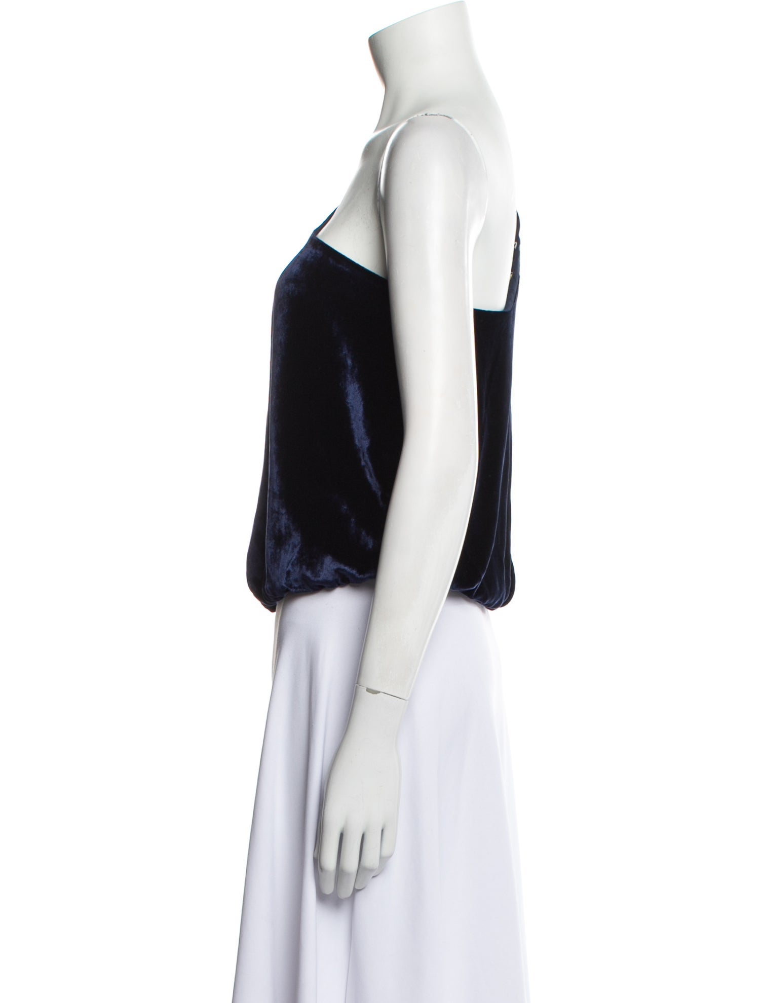 Alice + Olivia Velvet One-Shoulder Crop Top