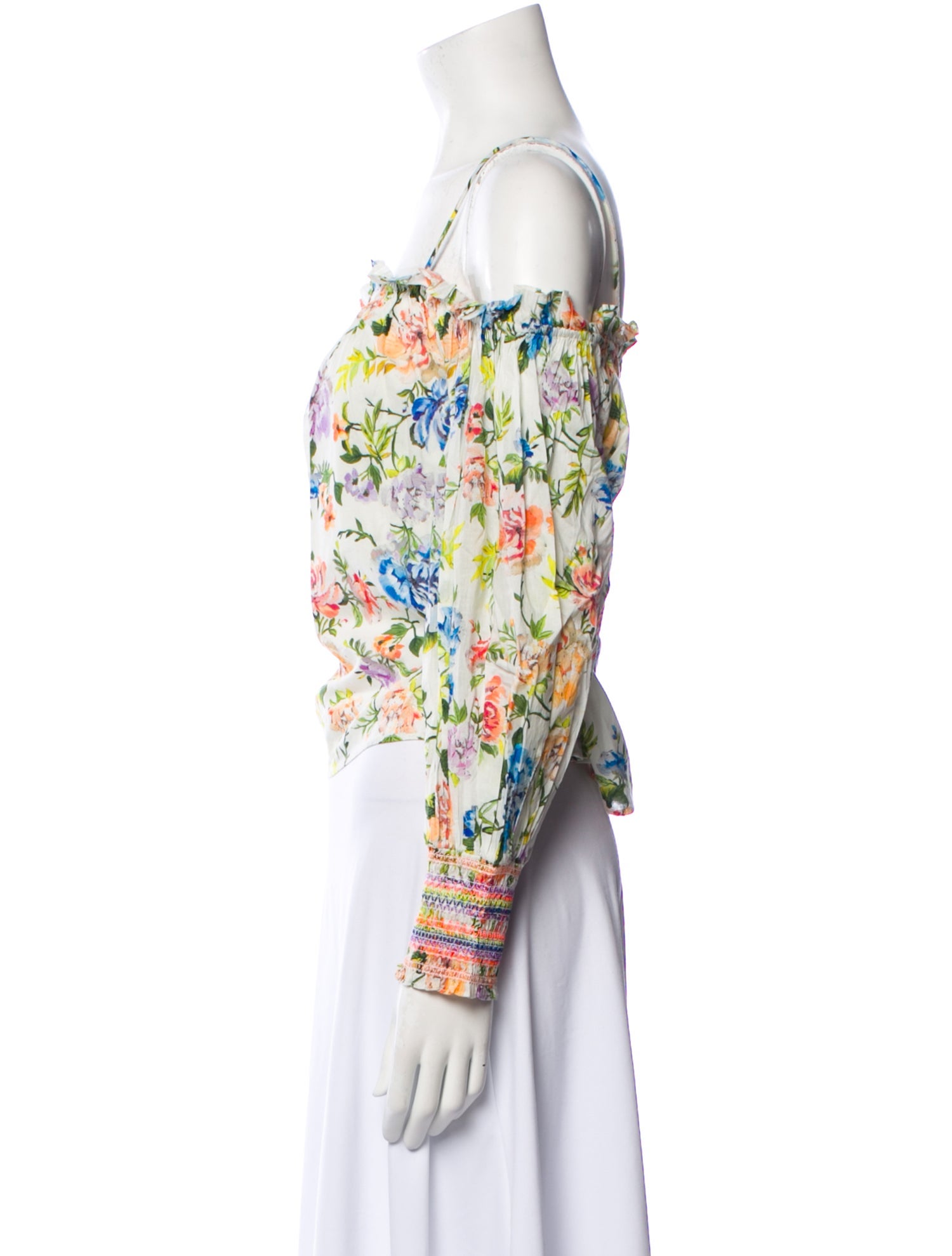 Alice + Olivia Floral Print Off-The-Shoulder Crop Top w/ Tags