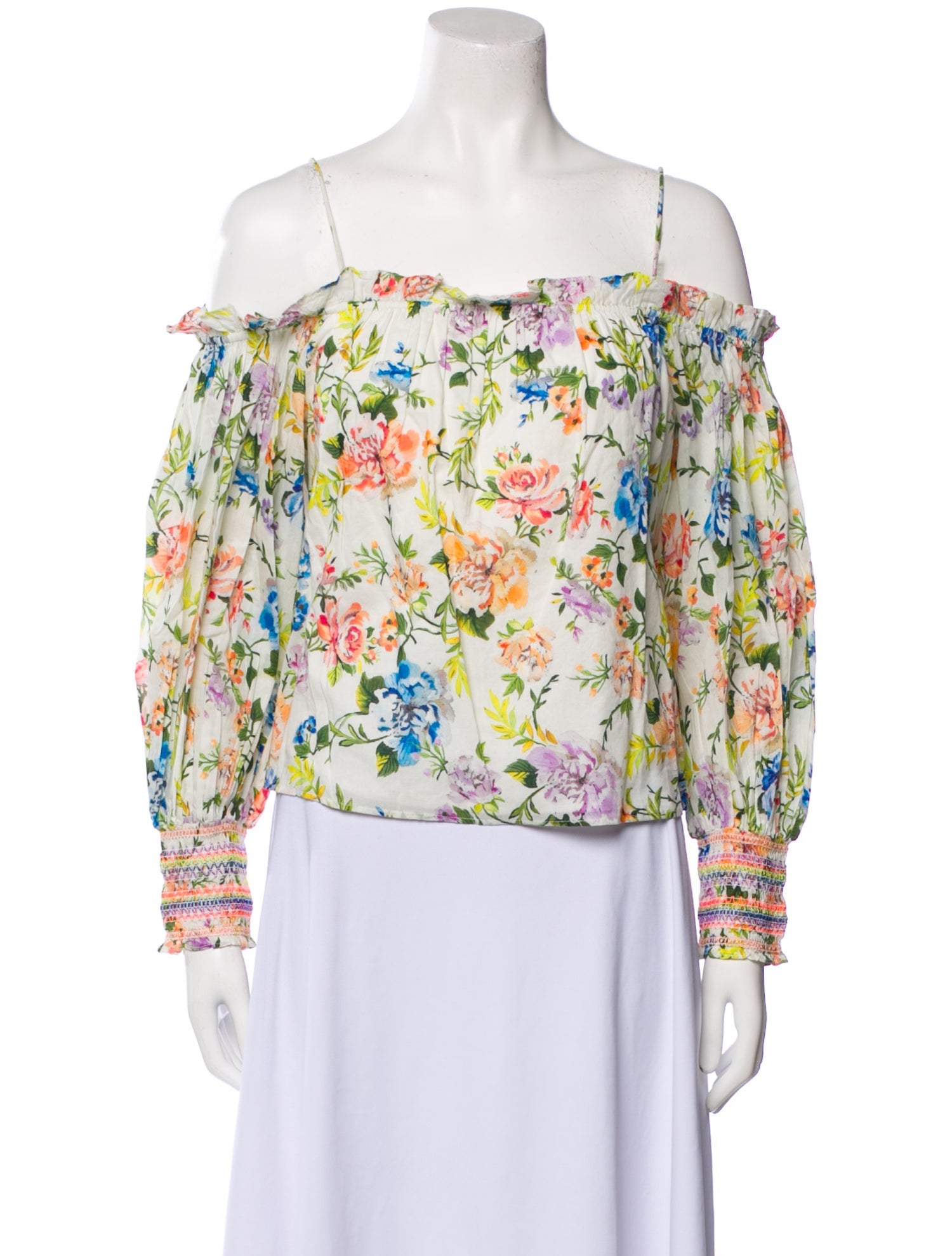 Alice + Olivia Floral Print Off-The-Shoulder Blouse w/ Tags