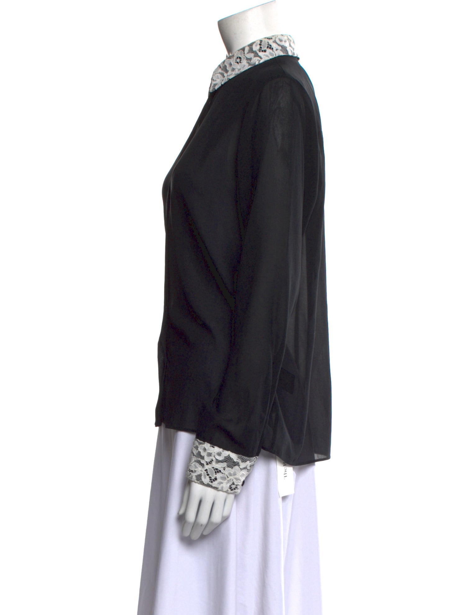 Alice + Olivia Silk Long Sleeve Button-Up Top