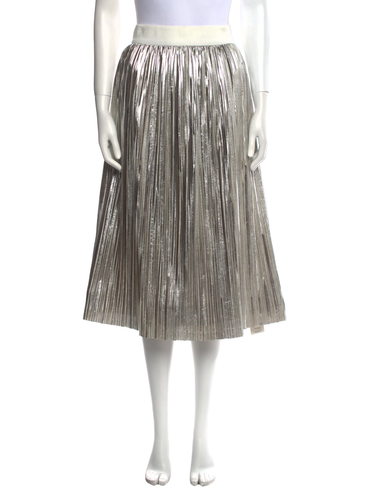 Alice + Olivia Pleated Accents Midi Length Skirt