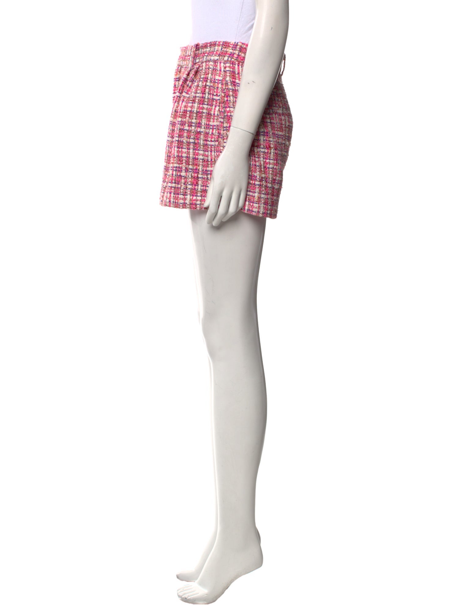 Alice + Olivia Tweed Pattern Mini Shorts
