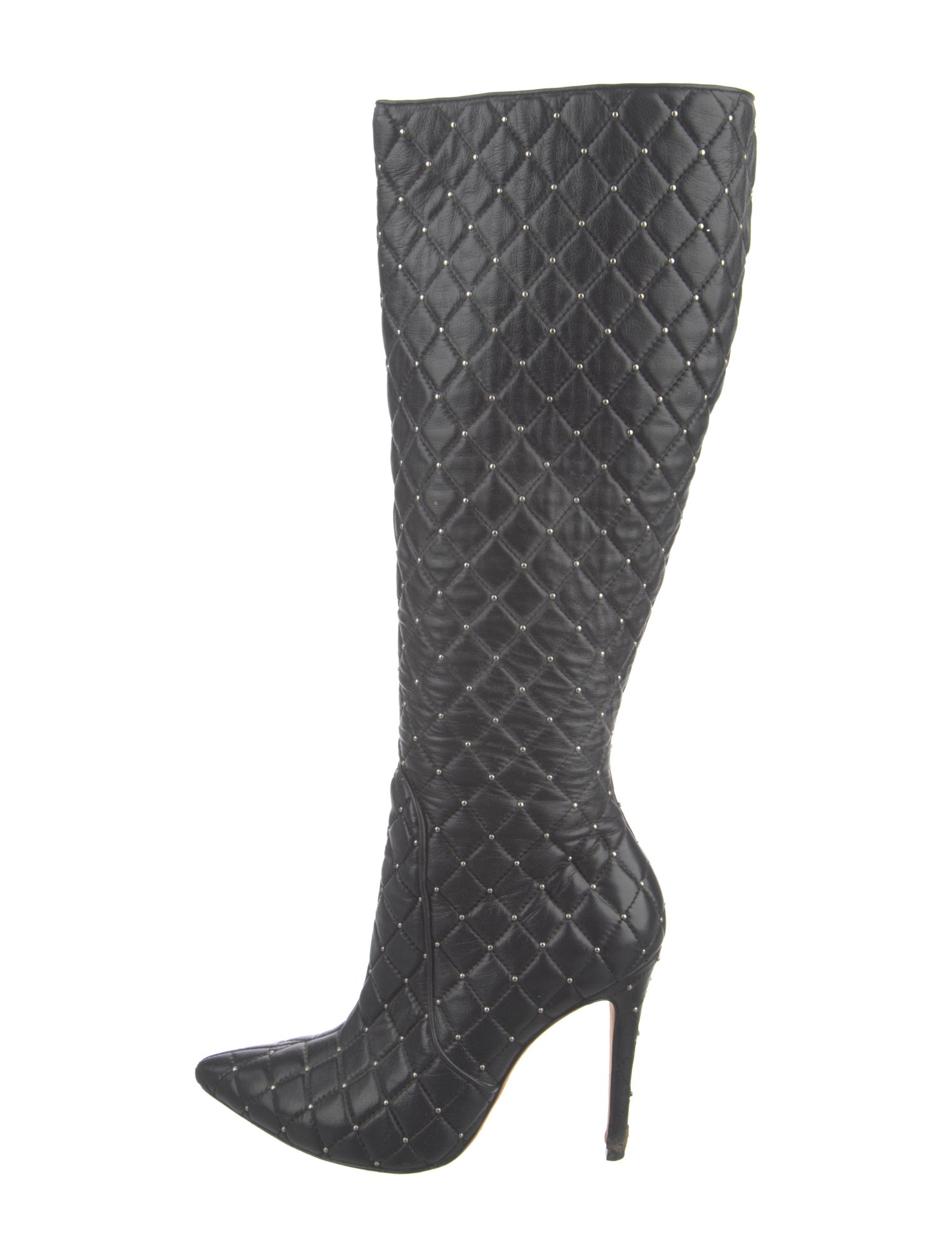 Alice + Olivia Leather Studded Accents Boots