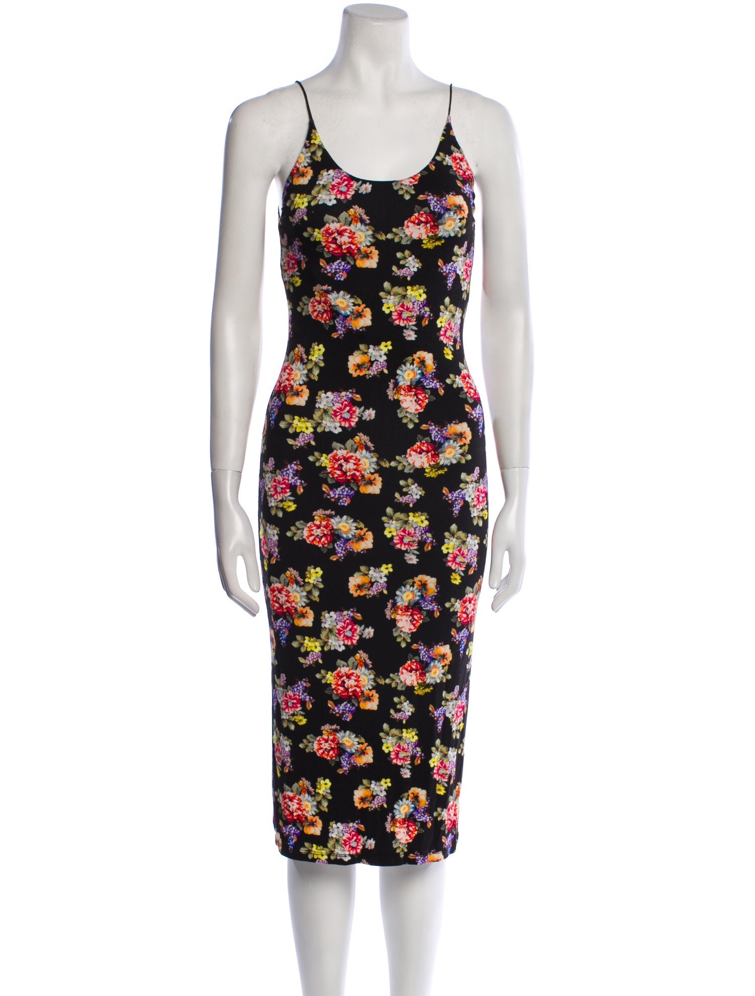 Alice + Olivia Floral Print Midi Length Dress