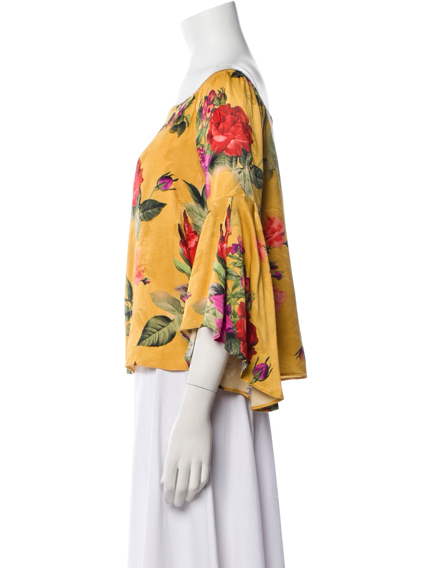 Alice + Olivia Floral Print Bateau Neckline Blouse