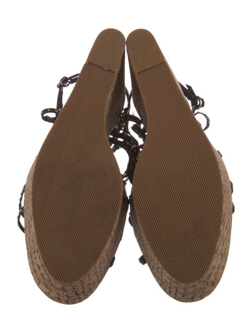 Alice + Olivia Leather Studded Accents T-Strap Sandals