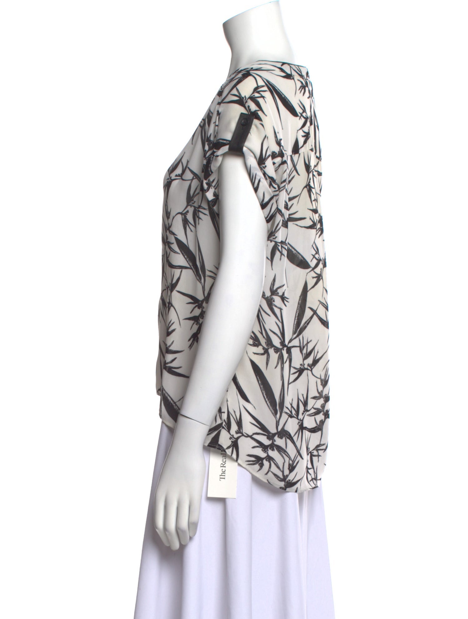 Alice + Olivia Printed V-Neck Blouse