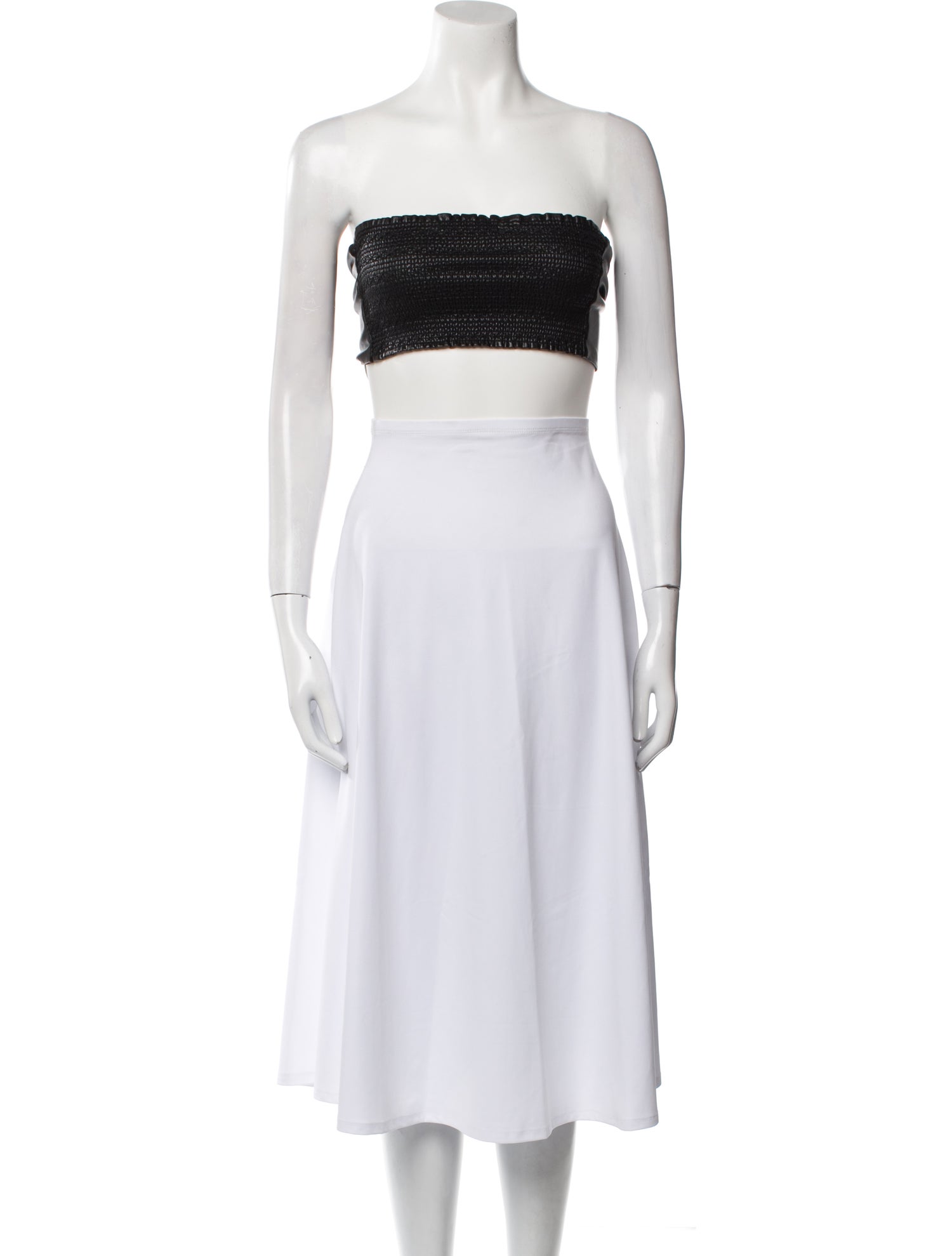 Alice + Olivia Faux Leather Strapless Crop Top