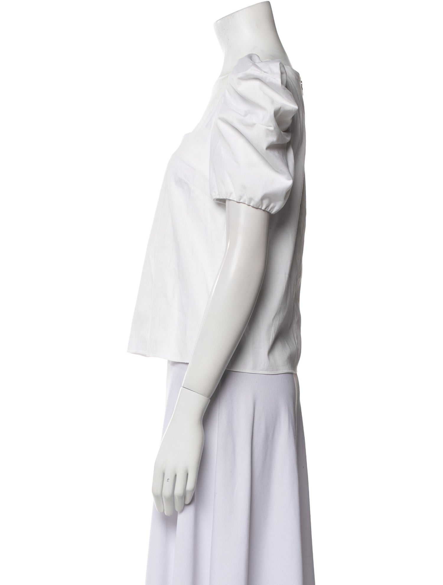 Alice + Olivia Square Neckline Short Sleeve Crop Top