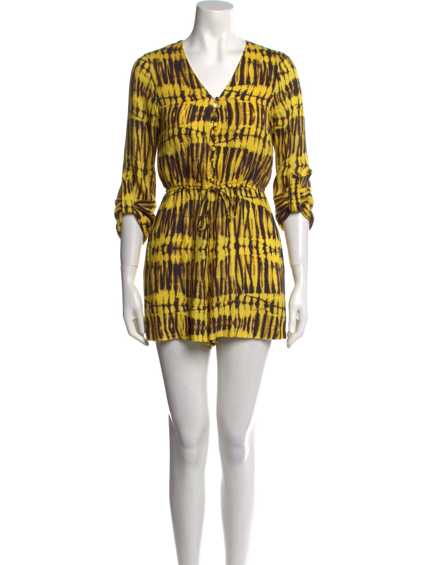 Alice + Olivia Printed V-Neck Romper