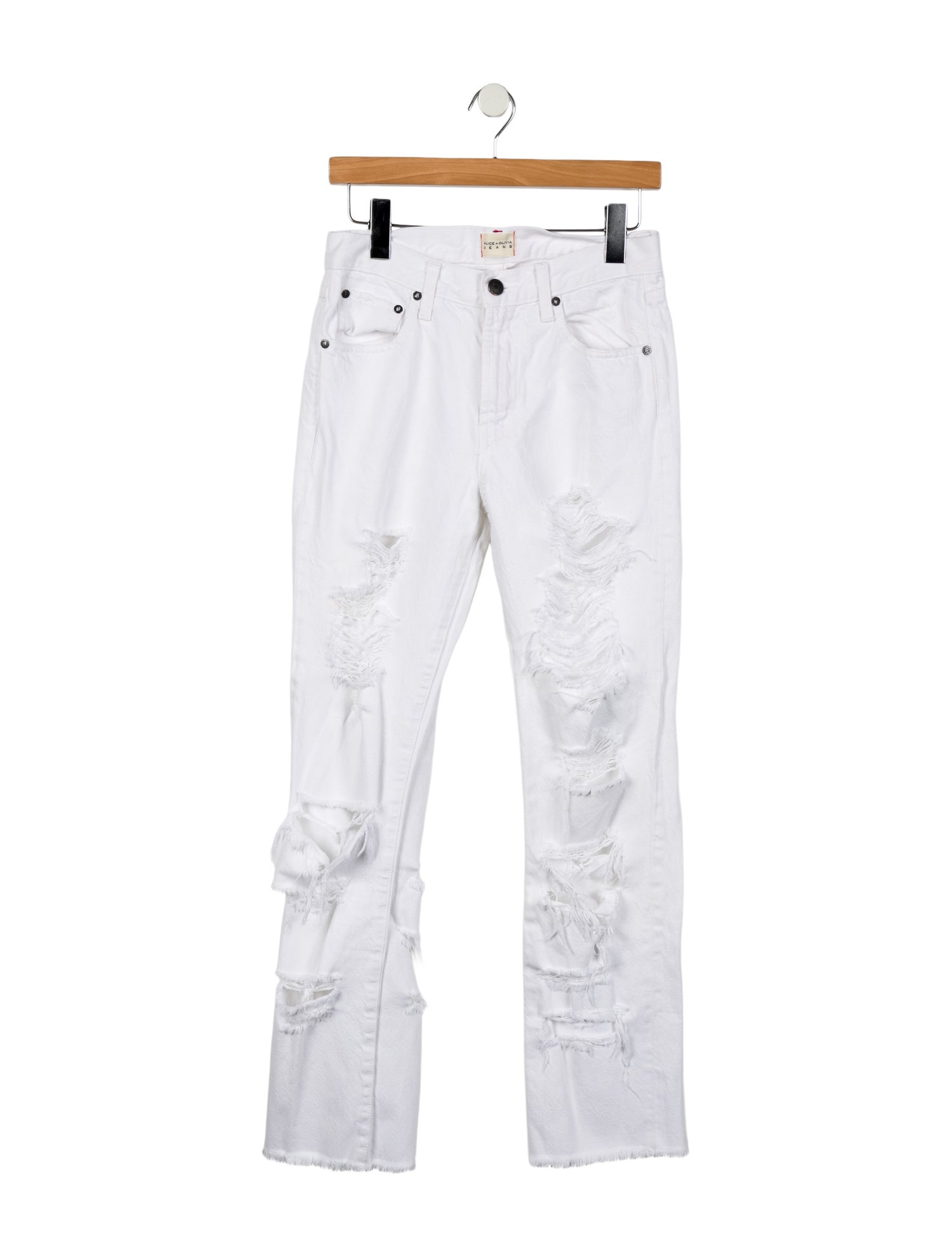 Alice + Olivia Mid-Rise Straight Leg Jeans