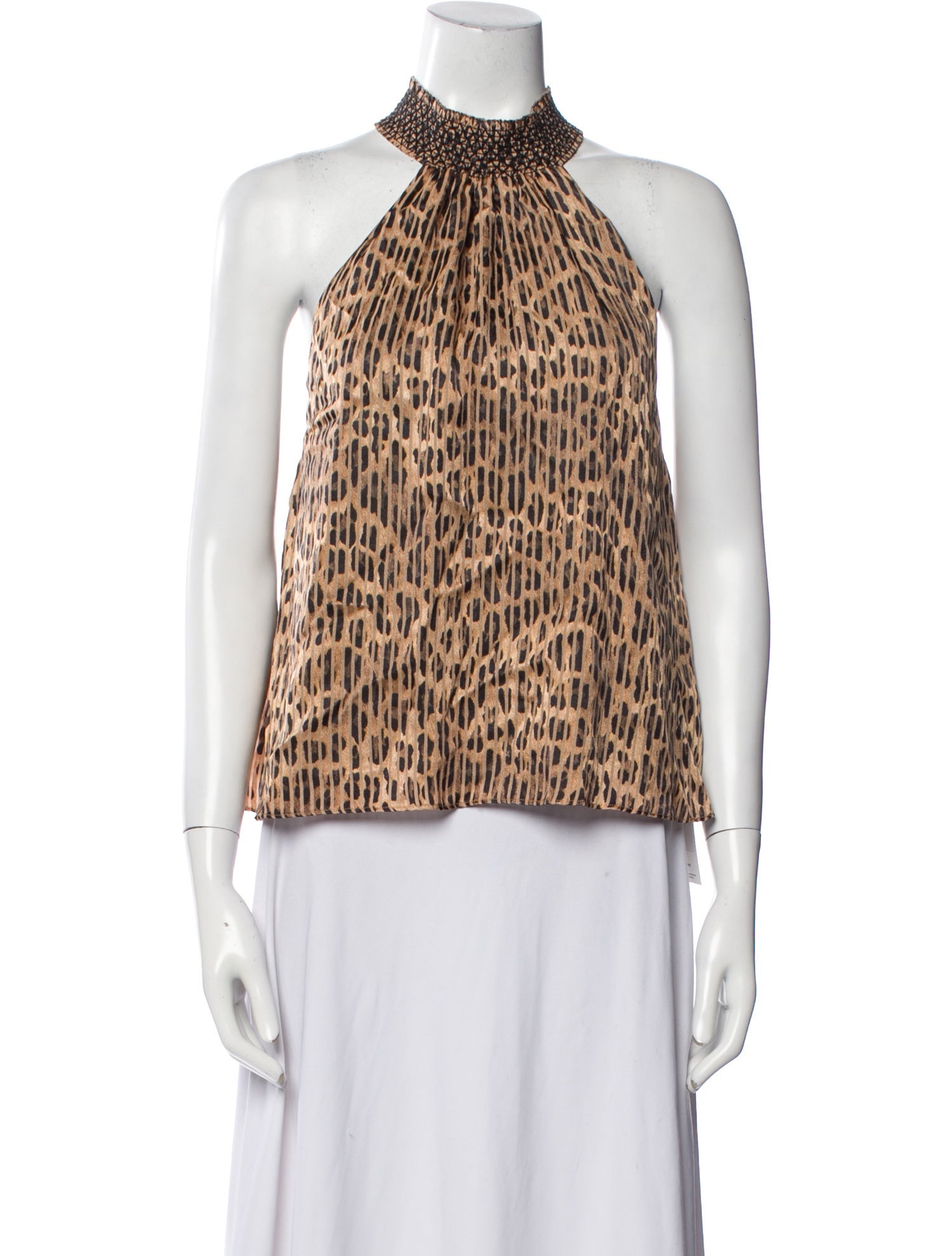 Alice + Olivia Animal Print Halterneck Blouse