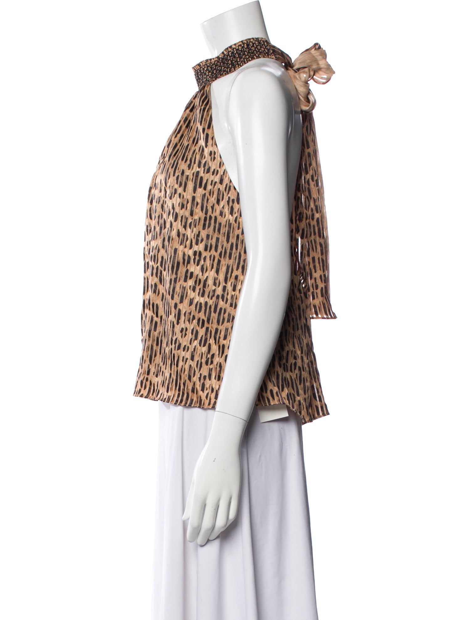 Alice + Olivia Animal Print Halterneck Blouse