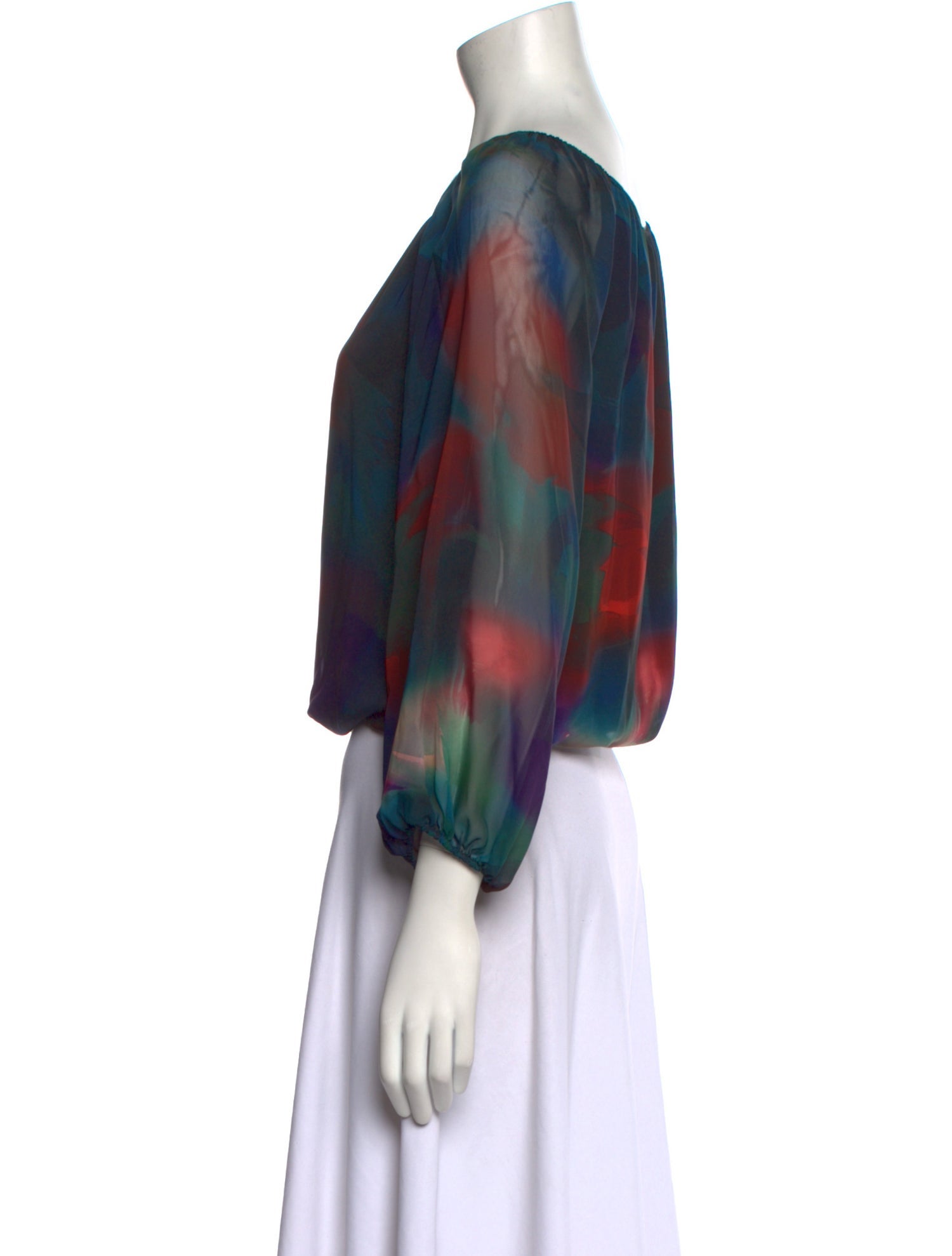 Alice + Olivia Printed Scoop Neck Blouse