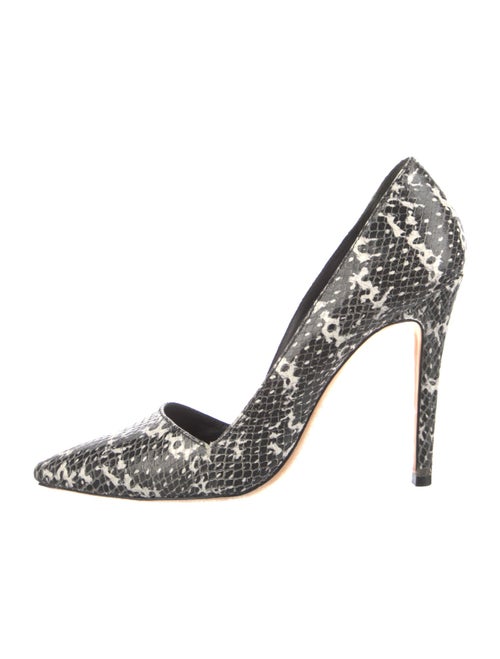 Alice + Olivia Embossed Leather Animal Print D'Orsay Pumps
