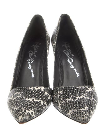 Alice + Olivia Embossed Leather Animal Print D'Orsay Pumps
