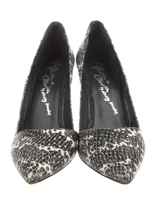 Alice + Olivia Embossed Leather Animal Print D'Orsay Pumps