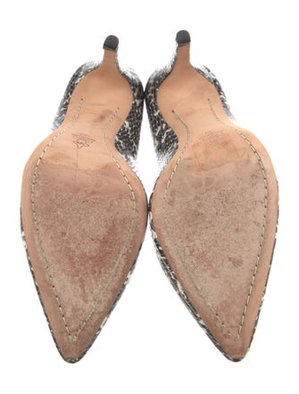 Alice + Olivia Embossed Leather Animal Print D'Orsay Pumps