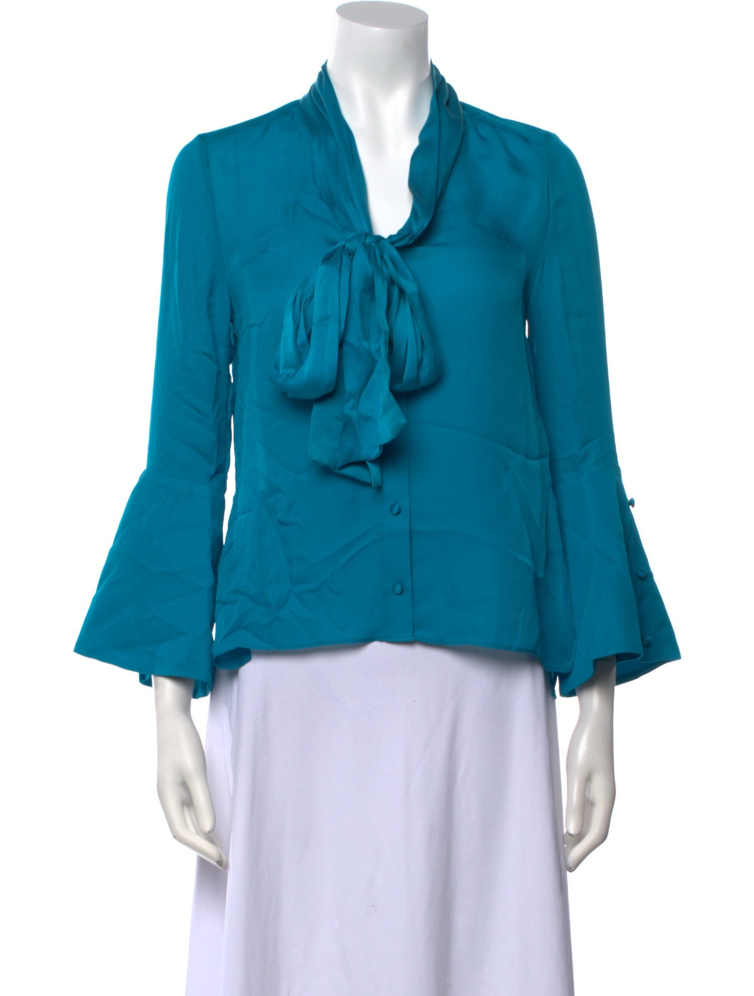 Alice + Olivia Silk V-Neck Blouse