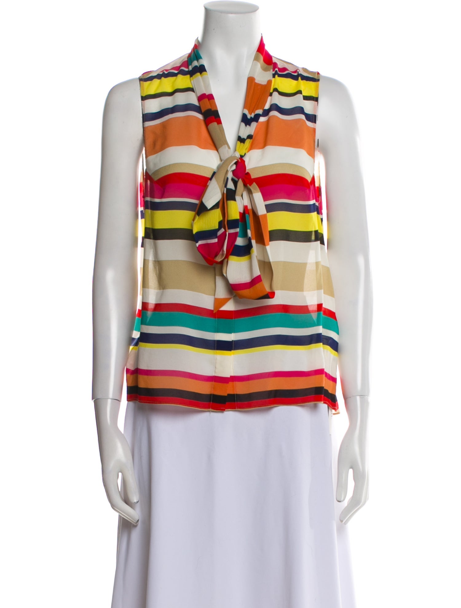 Alice + Olivia Silk Striped Blouse