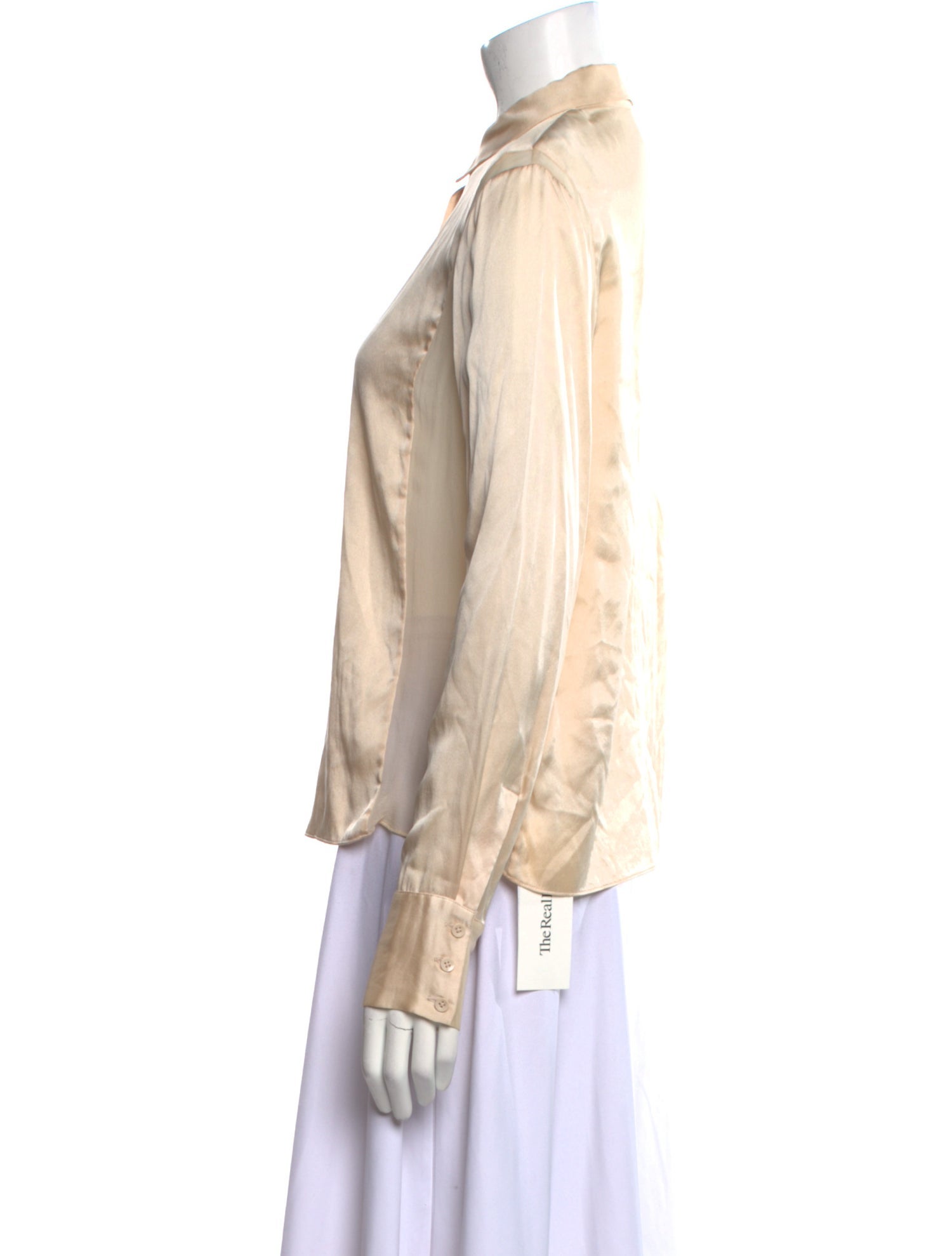 Alice + Olivia Silk Long Sleeve Button-Up Top