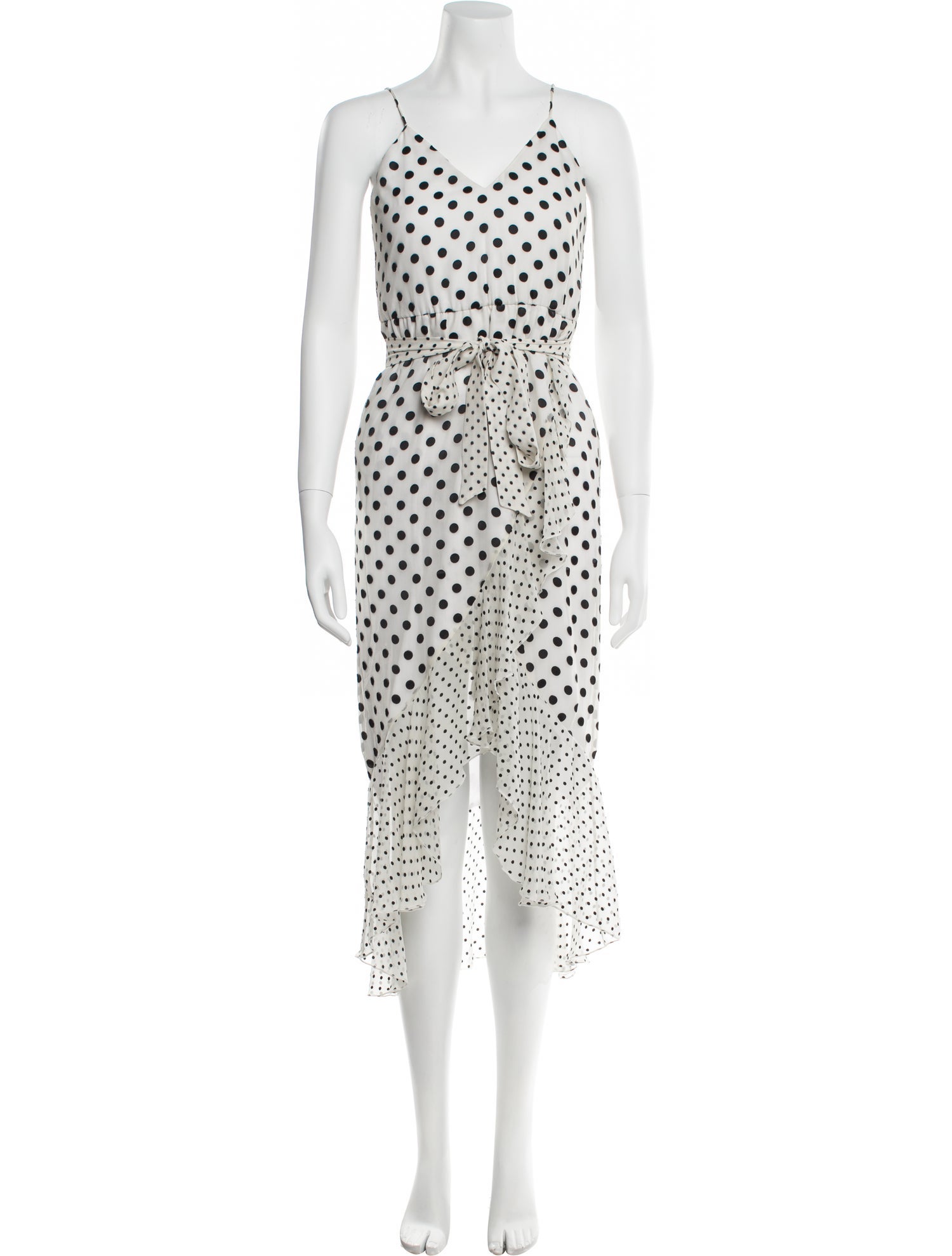 Alice + Olivia Polka Dot Print Midi Length Dress