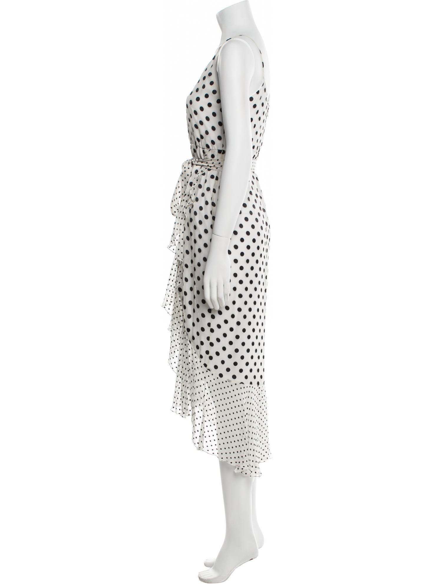 Alice + Olivia Polka Dot Print Midi Length Dress