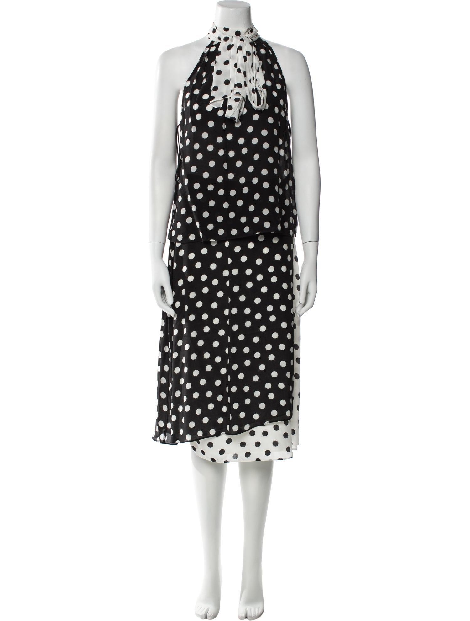 Alice + Olivia Silk Polka Dot Print Skirt Set w/ Tags