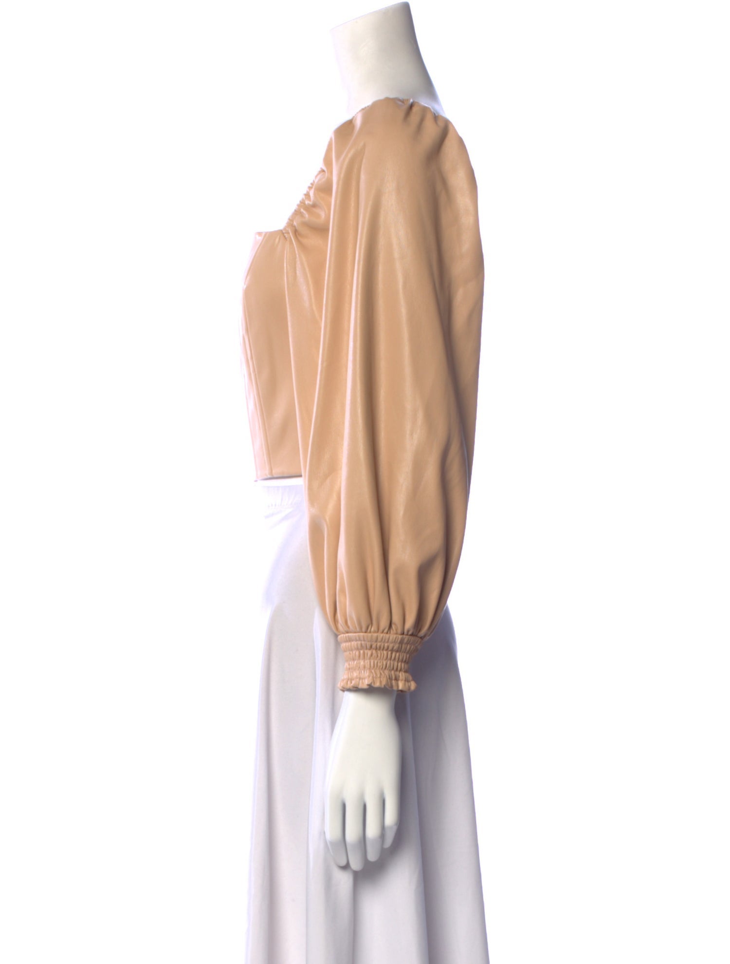 Alice + Olivia Faux Leather Square Neckline Crop Top