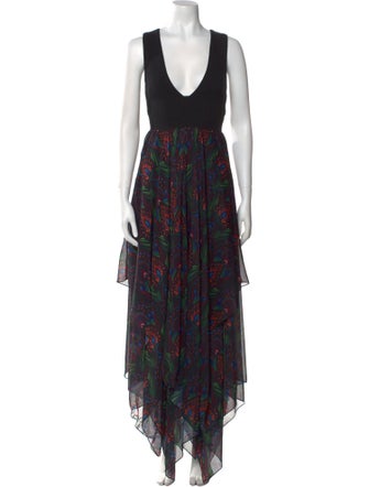 Alice + Olivia Floral Print Long Dress