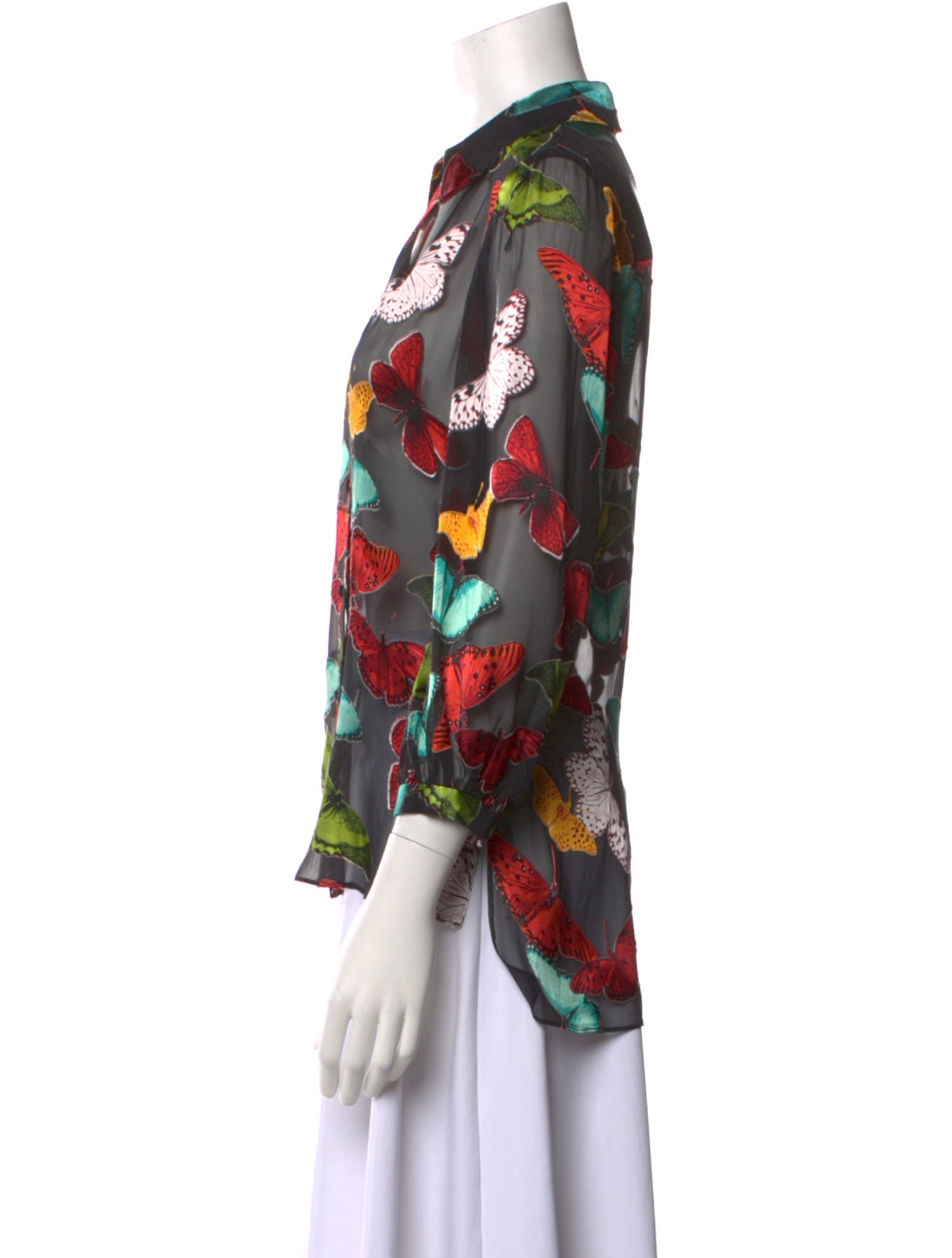 Alice + Olivia Printed V-Neck Blouse
