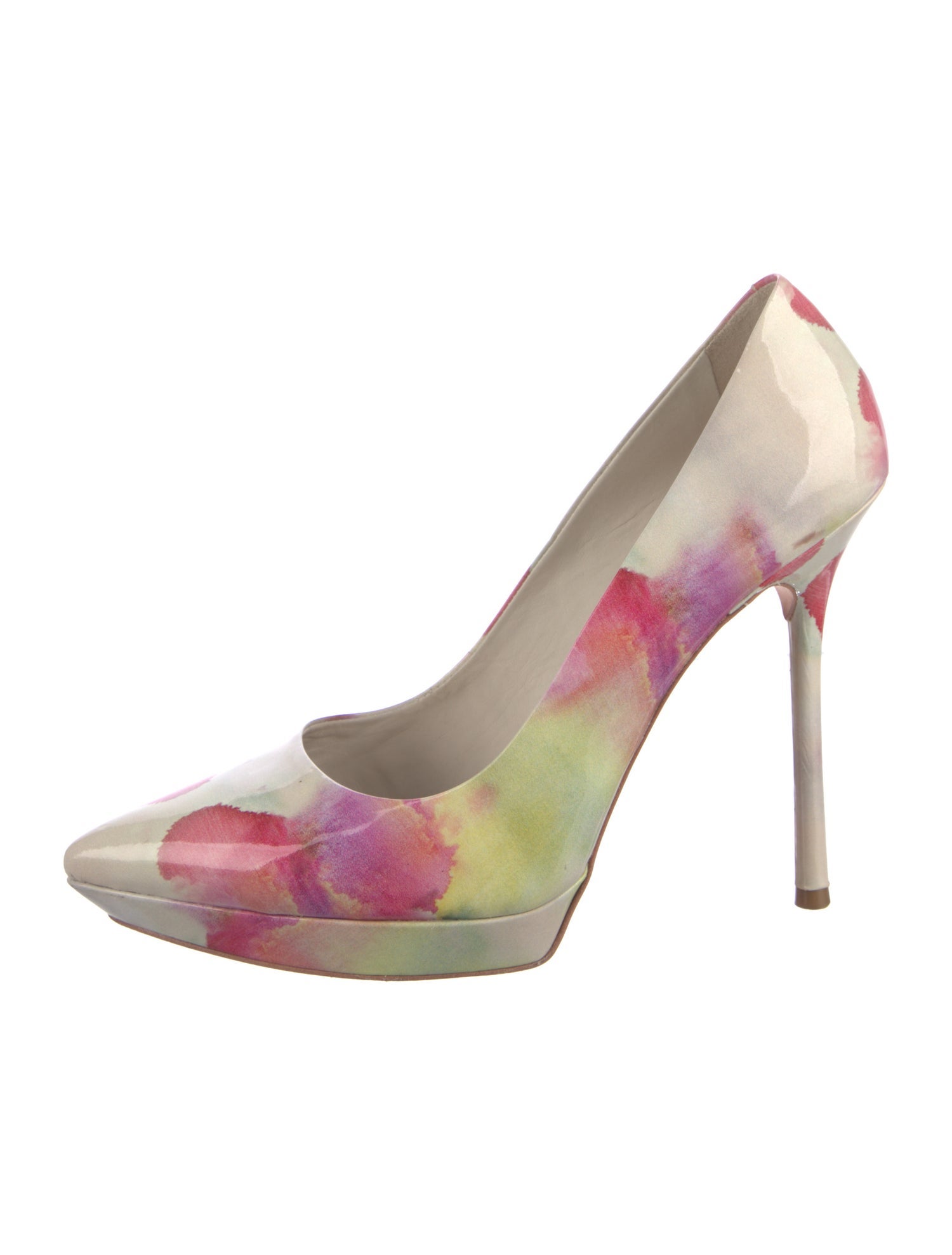 Alice + Olivia Patent Leather Floral Print Pumps