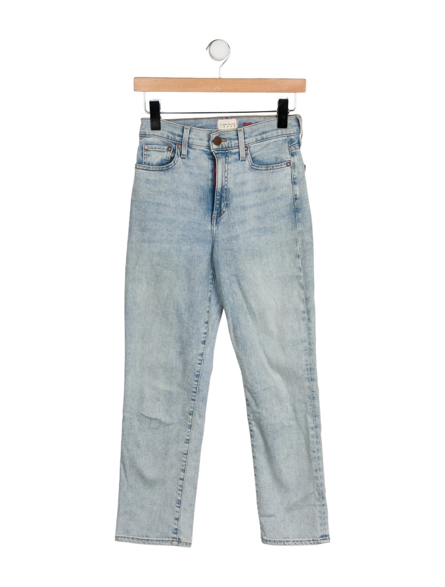 Alice + Olivia Mid-Rise Straight Leg Jeans