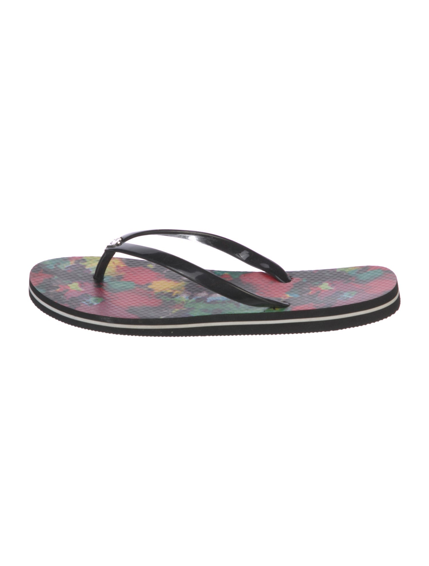 Alice + Olivia Leather Printed Flip Flops