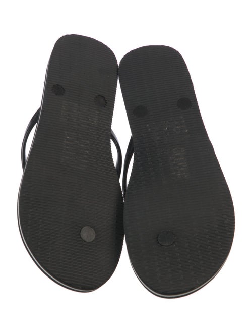 Alice + Olivia Leather Printed Flip Flops