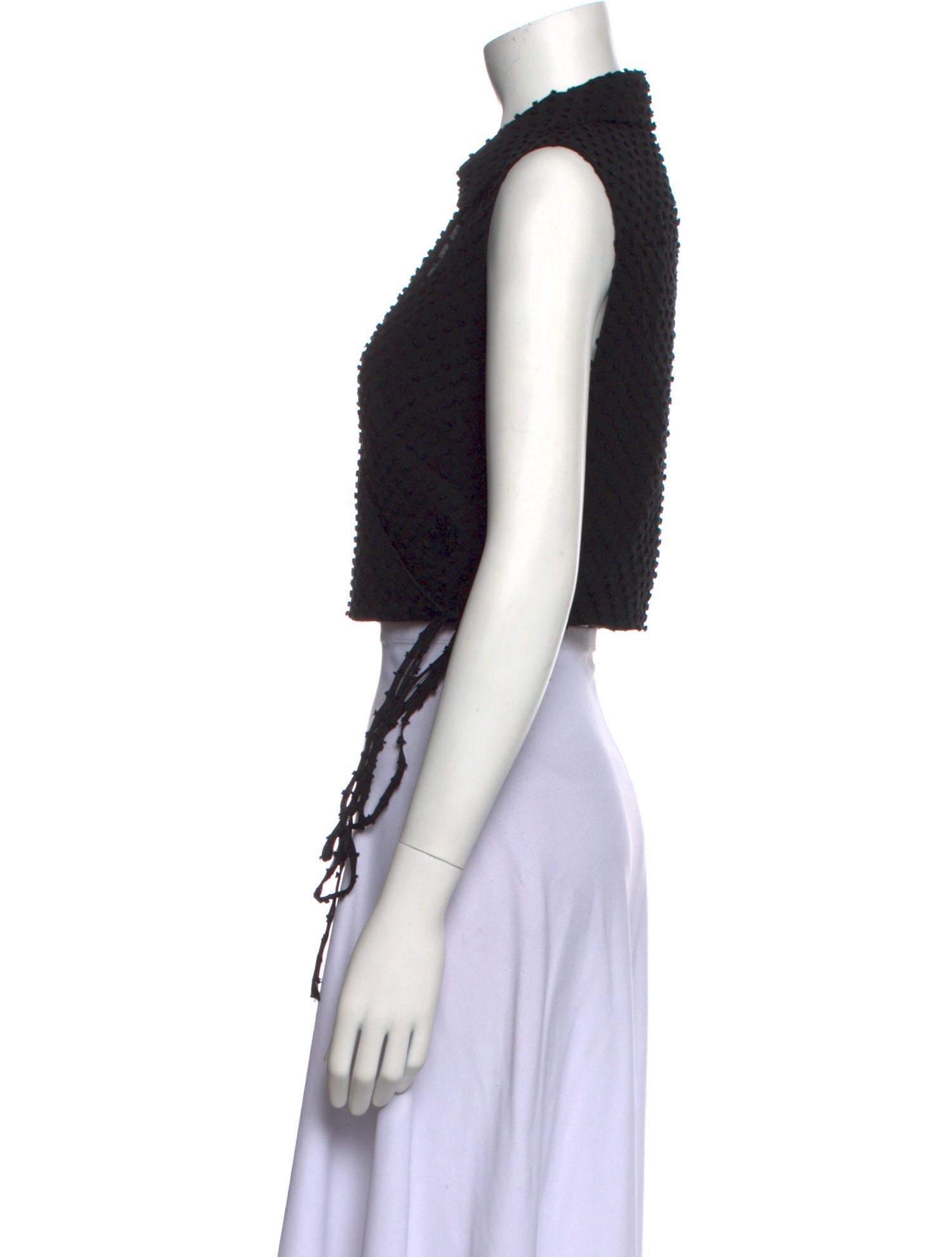 Alice + Olivia Silk Plunge Neckline Crop Top