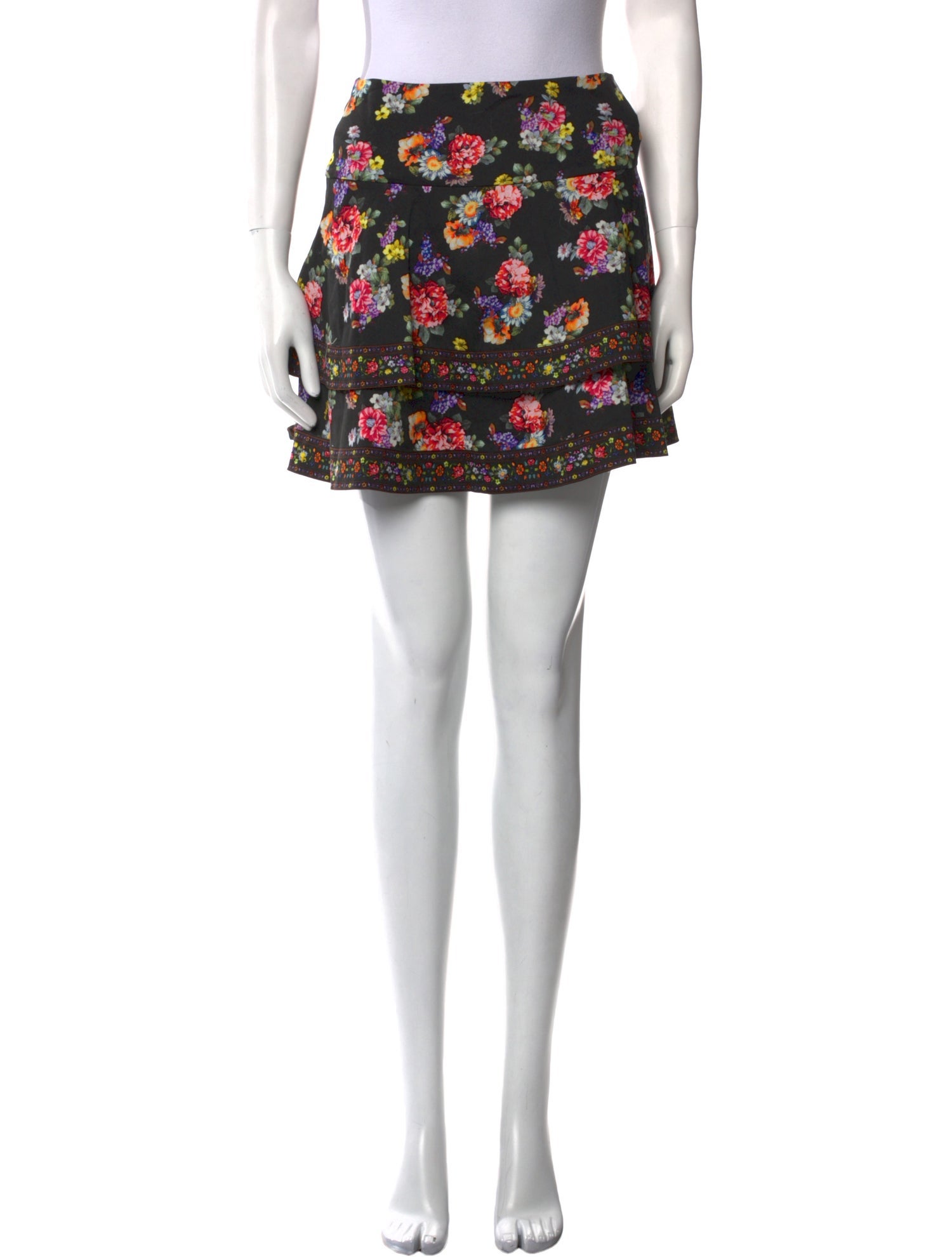 Alice + Olivia Floral Print Mini Skirt