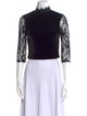 Alice + Olivia Lace Pattern Mock Neck Crop Top