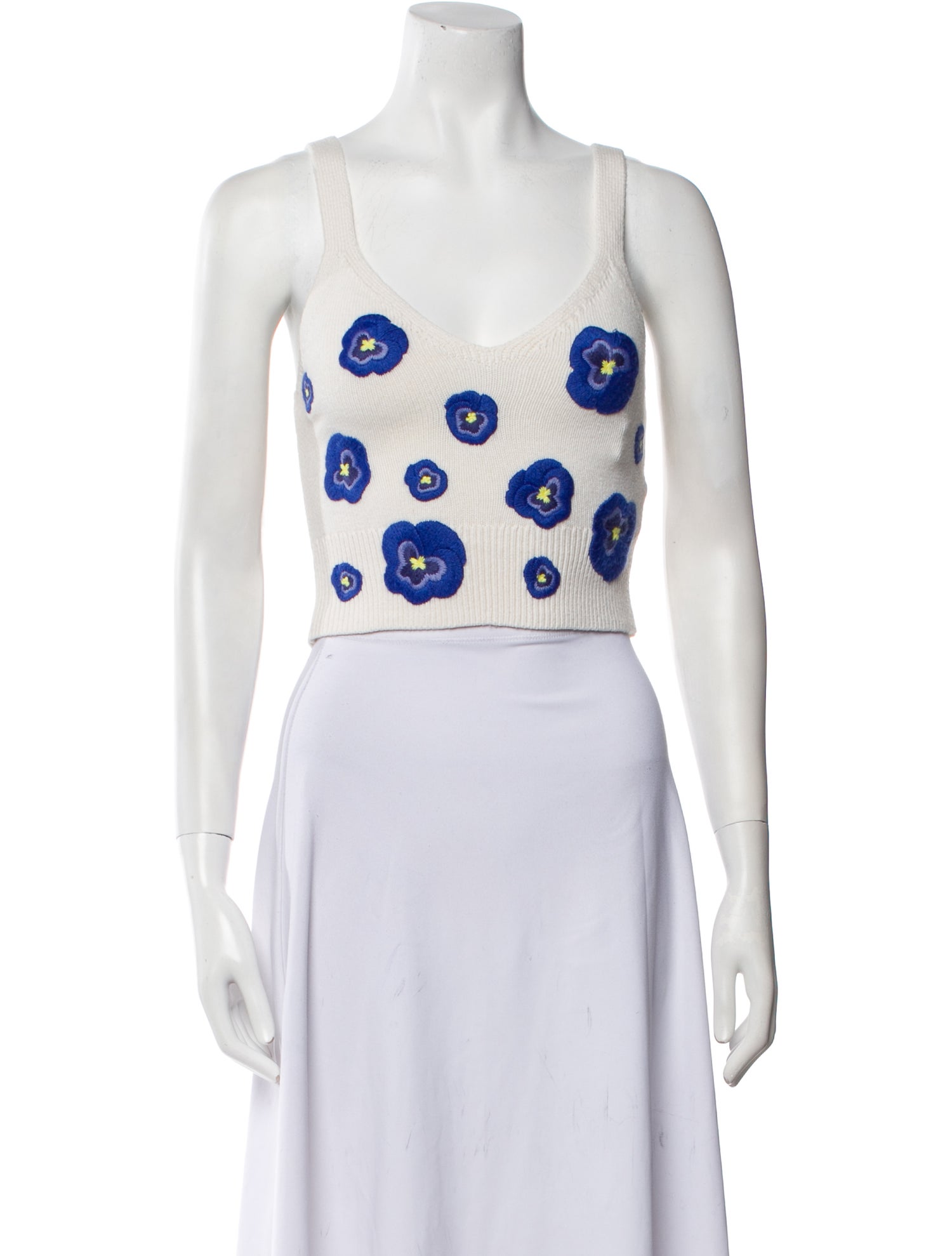 Alice + Olivia Printed V-Neck Crop Top
